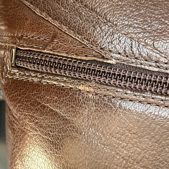 Clarks Bendables Brown Leather Zip Up Ankle Bootie Women’s Size 6 1/2 M - Picture 7 of 10